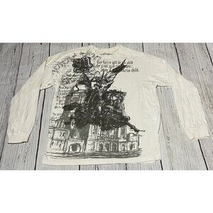 Ak:Cess Graphic T Shirt Y2K Long Sleeve XL White Religious Angel Rare HTF